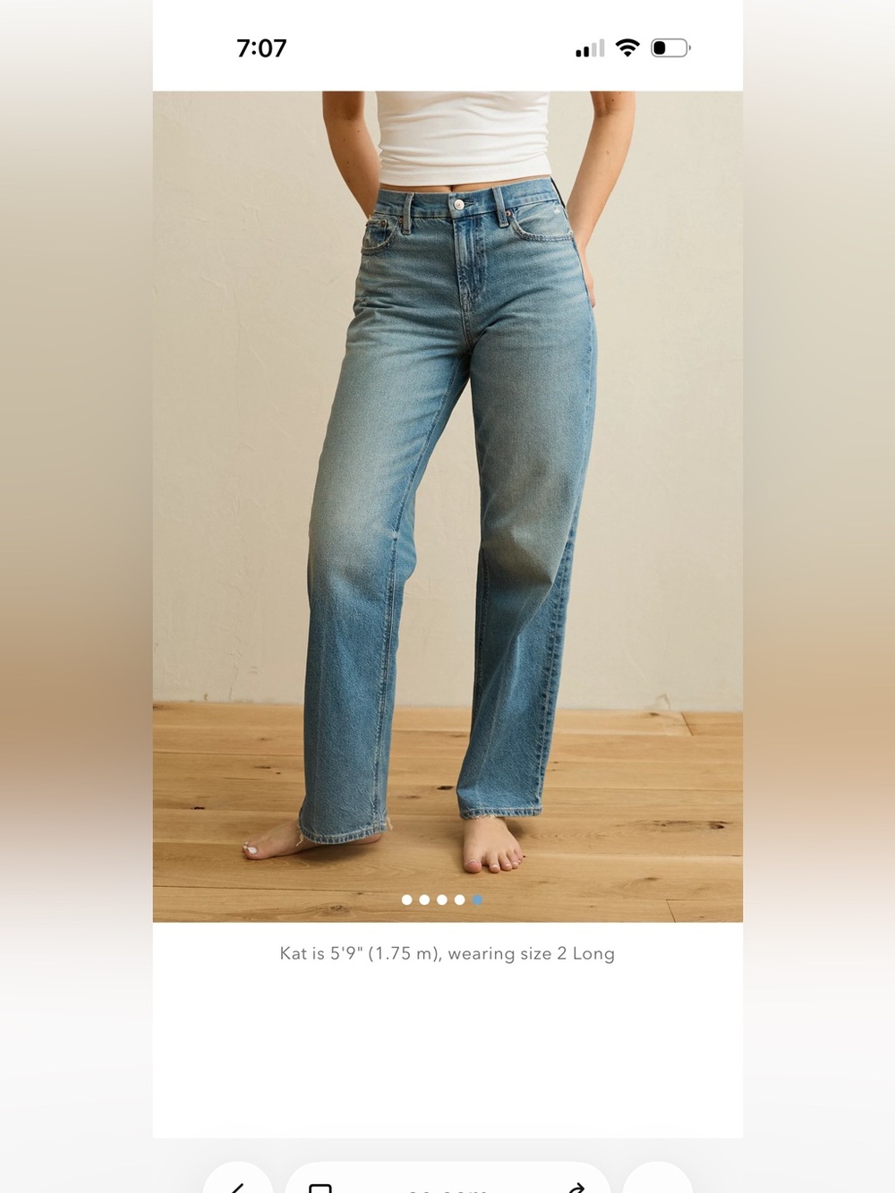 AE Curvy High-Waisted Stovepipe Jeans 8 Long